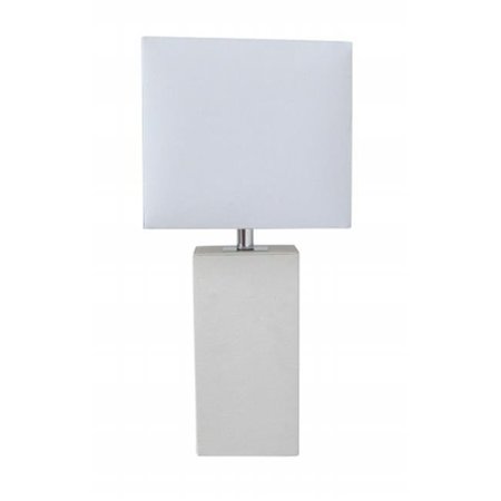 ALL THE RAGES All the Rages Inc LT1025-WHT Modern White Leather Table Lamp LT1025-WHT